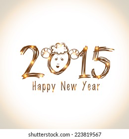 Kiddish greeting card design with golden text and sheep for year of the sheep 2015 celebrations. 