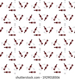 Kiddush cup and Wine bottle seamless pattern 