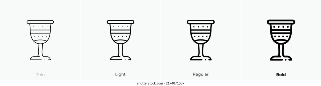 kiddush icon. Thin, Light Regular And Bold style design isolated on white background