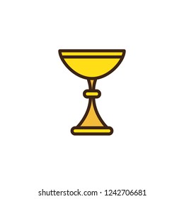 Kiddush wine cup filled outline icon, line vector sign, linear colorful pictogram isolated on white. Jewish Goblet symbol, logo illustration. Pixel perfect vector graphics