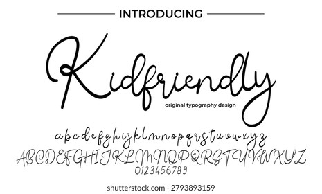 Kidfriendly Handwritten Script Font – Elegant Modern Cursive Typography Alphabet Design