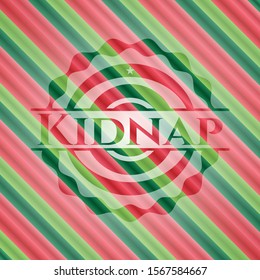 Kidnap christmas badge background. Vector Illustration. Detailed.
