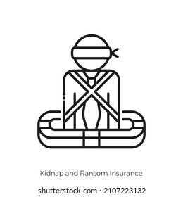 Kidnap And Ransom Insurance Icon. Outline Style Icon Design Isolated On White Background