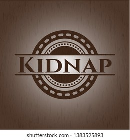 Kidnap retro style wood emblem. Vector Illustration.