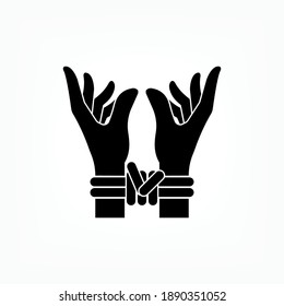 Kidnaping Icon. Abduction Sign. Arrested, Criminal Symbol - Vector. 