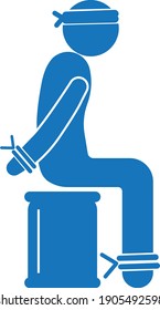 Kidnaping Icon. Abduction vector isolate (blue version)