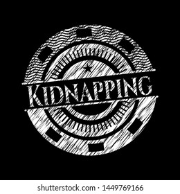 Kidnapping chalkboard emblem. Vector Illustration. Detailed.