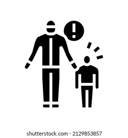 kidnapping crime glyph icon vector. kidnapping crime sign. isolated contour symbol black illustration