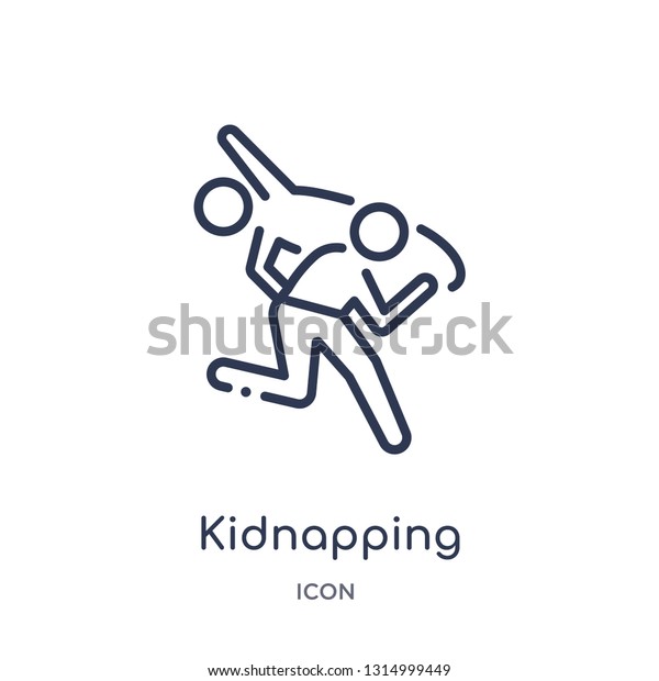 kidnapping icon from people\
outline collection. Thin line kidnapping icon isolated on white\
background.