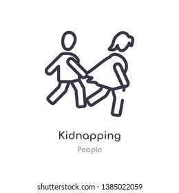 kidnapping outline icon. isolated line vector illustration from people collection. editable thin stroke kidnapping icon on white background