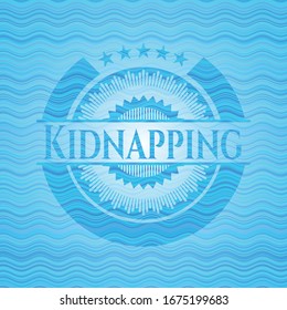 Kidnapping water representation badge. Vector Illustration. Detailed.