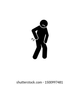 Kidney, ache, problem icon. Element of amyotrophic lateral sclerosis icon