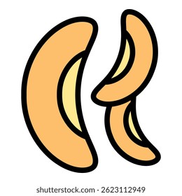 Kidney bean icon. Outline kidney bean vector icon color flat isolated