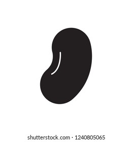 kidney bean icon vector glyph style. nut and bean icon