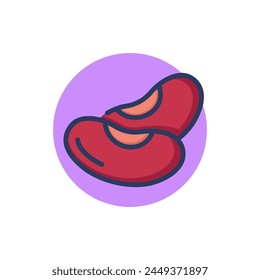Kidney bean line icon. Red beans, vegetarian product, soy outline sign. Natural ingredient and organic food concept. Vector illustration for web design and apps