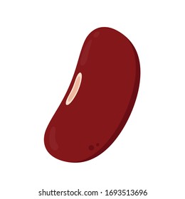 Kidney bean on white background. Red bean vector. Kidney bean logo design.