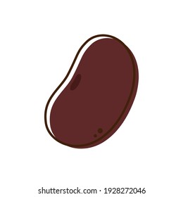 kidney bean on white background. kidney bean logo design.