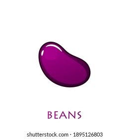 Kidney Bean, Red Bean Flat Design. Vector Illustration Cartoon Flat Icon Isolated On White.