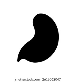 Kidney bean silhouette vector flat design.