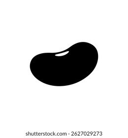 Kidney bean silhouette vector flat illustration on white background.