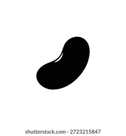 Diseño plano del Vector de la silueta del frijol del riñón sobre fondo blanco.