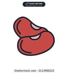 Kidney beans icon symbol template for graphic and web design collection logo vector illustration