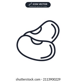 Kidney beans icon symbol template for graphic and web design collection logo vector illustration
