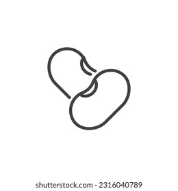Kidney beans line icon. linear style sign for mobile concept and web design. Beans outline vector icon. Symbol, logo illustration. Vector graphics