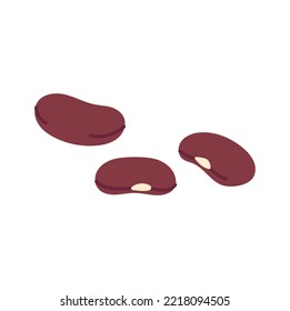 Kidney beans, pea pods vegetables legumes cartoon icon. Vector dried common kidney bean, vegetarian food. Organic vegetarian food, peeled grains