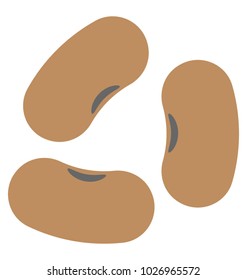 
Kidney beans, seeds flat icon
