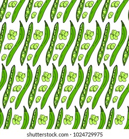 Kidney Beans vector illustration. Doodle style. Design, print, logo, decor, textile, paper