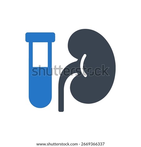 Kidney Blood Test Icon Isolated On White Background