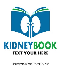 kidney book vector logo template illustration.This logo suitable for medicine