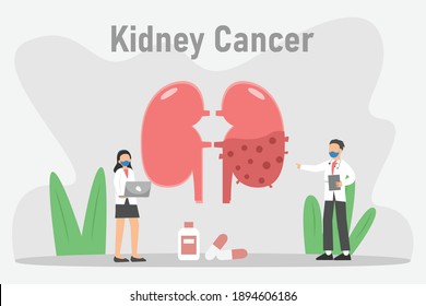 Kidney cancer 2D flat vector concept for banner, website, illustration, landing page, flyer, etc