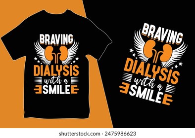 Kidney Cancer Dialysis awareness T-shirt design. 