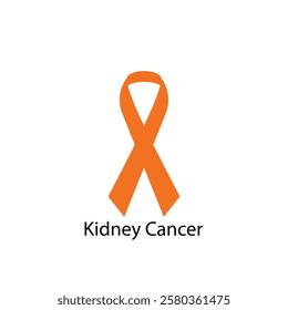 Kidney cancer ribbon isolated on white background Vector illustration