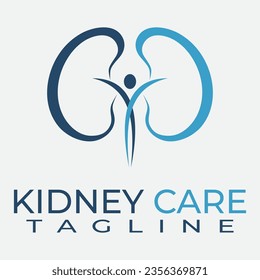 Kidney care and health logo illustration