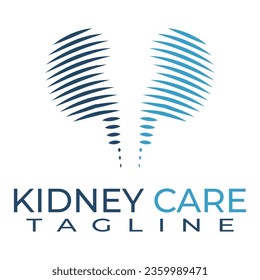 Kidney care and health logo illustration