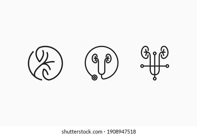 Kidney Care Healthy Clinic Logo Vector Template suitable for kidney health clinic or community