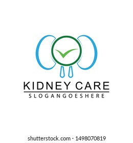Kidney Care Logo design template vector.