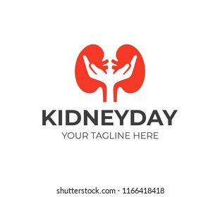 Kidney care logo design. Urology vector design. World kidney day logotype