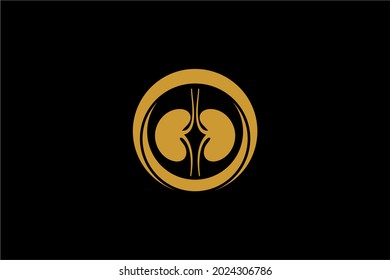 Kidney care logo design vector. Kidney protect clinic abstract symbol.