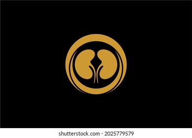 Design-Vektorgrafik des Nierenpflegelogos. Niere schützen klinisches abstraktes Symbol.