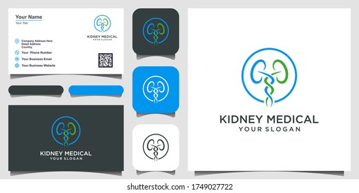 Kidney Care logo designs template vector, Kidney Treatment Logo template and business card design