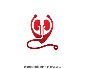Kidney Care Logo Template Design Vector, Emblem, Design Concept, Creative Symbol, Icon