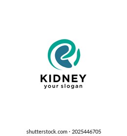 Símbolo del logotipo del diseño de la ilustración del vector de Kidney Care. Icono de Tratamiento de Riñón