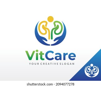Kidney Center Logo design. Kidney Care Logo Design vector