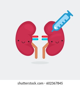 Kidney characters vector illustration