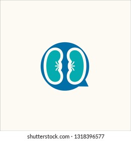 kidney chat logo simple, Kidney Consult logo designs concept vector, Kidney Healthcare logo template - Vector 