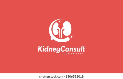 Kidney Consult logo designs concept vector, Kidney Healthcare logo template